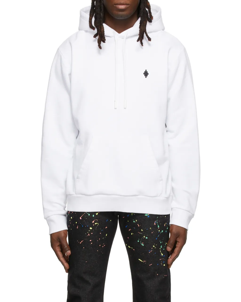 Cross-Motif Cotton Hoodie