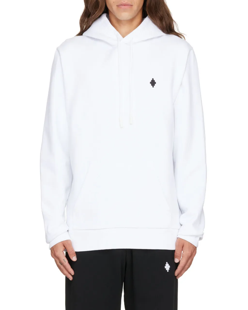Cross-Motif Cotton Hoodie