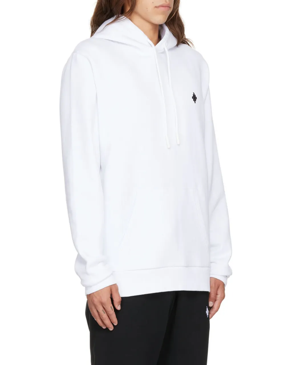 Cross-Motif Cotton Hoodie
