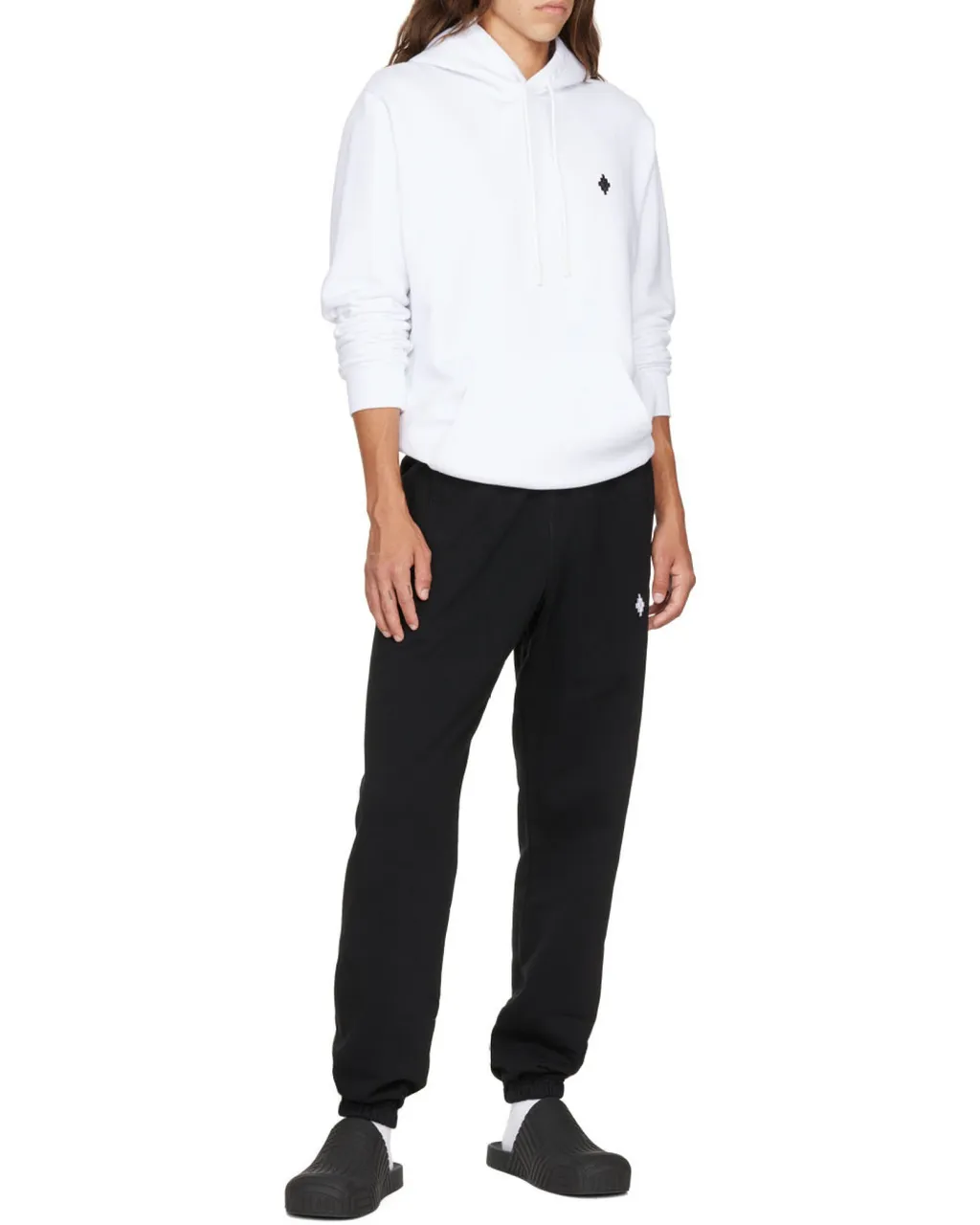 Cross-Motif Cotton Hoodie
