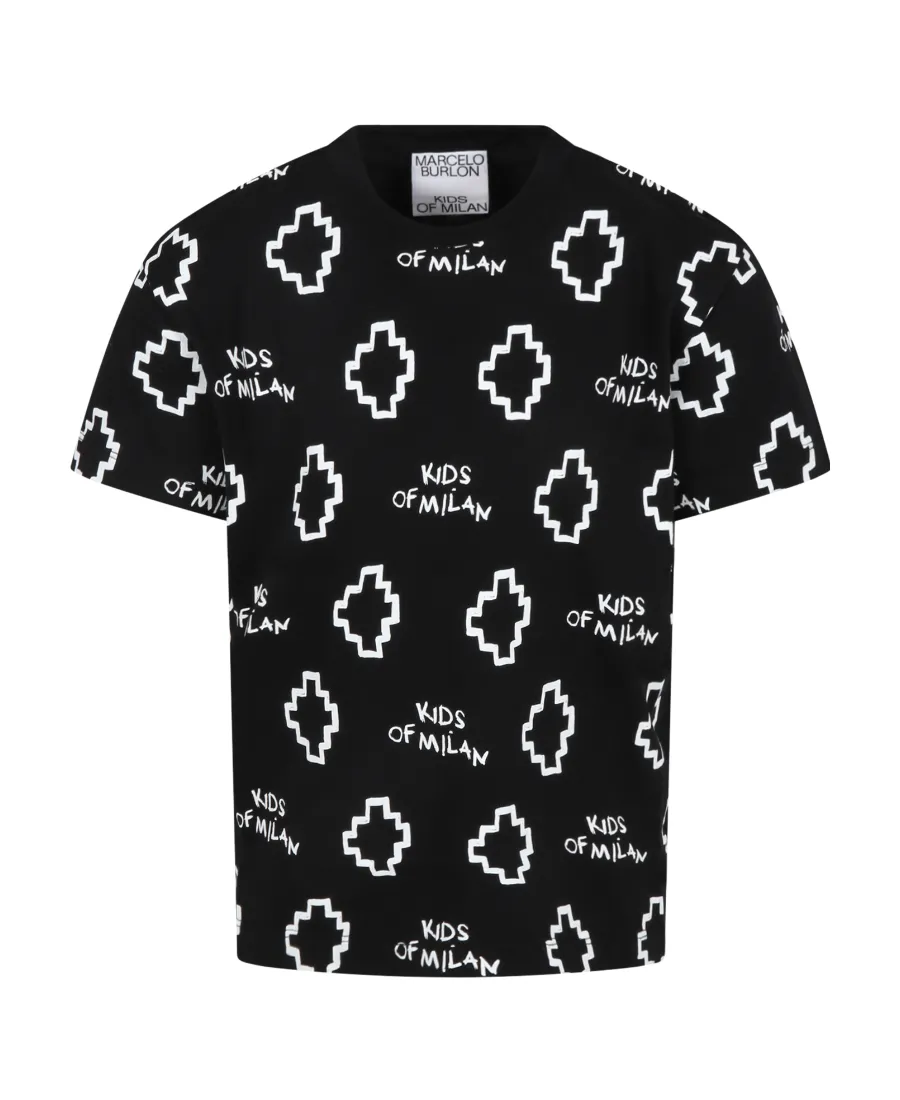 County Of Milan Kids Logo Printed Crewneck T-Shirt