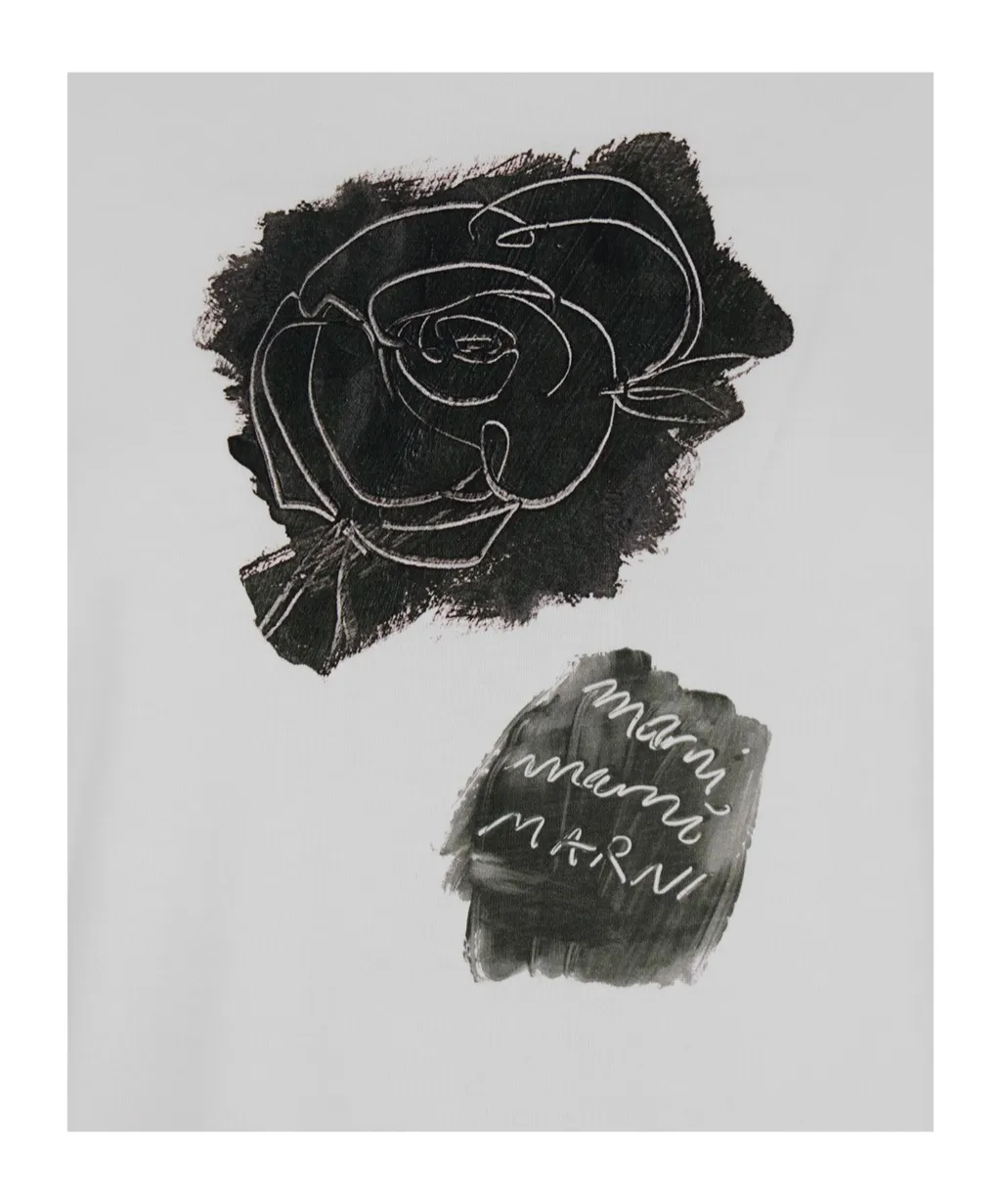 Scraped Rose Printed T-Shirt