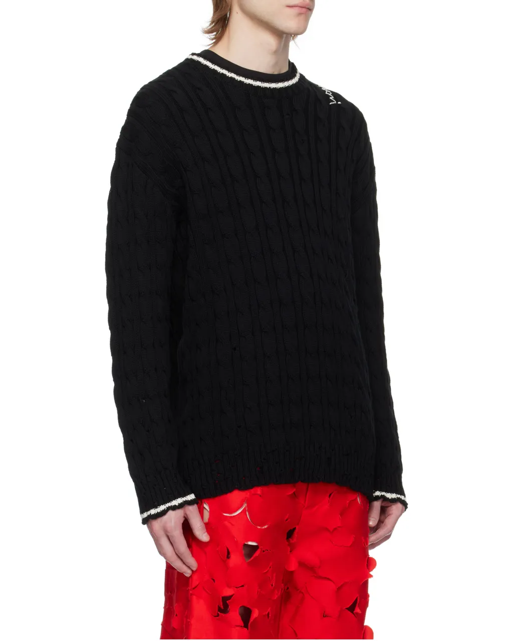 Cable-Knit Round-Neck Sweater