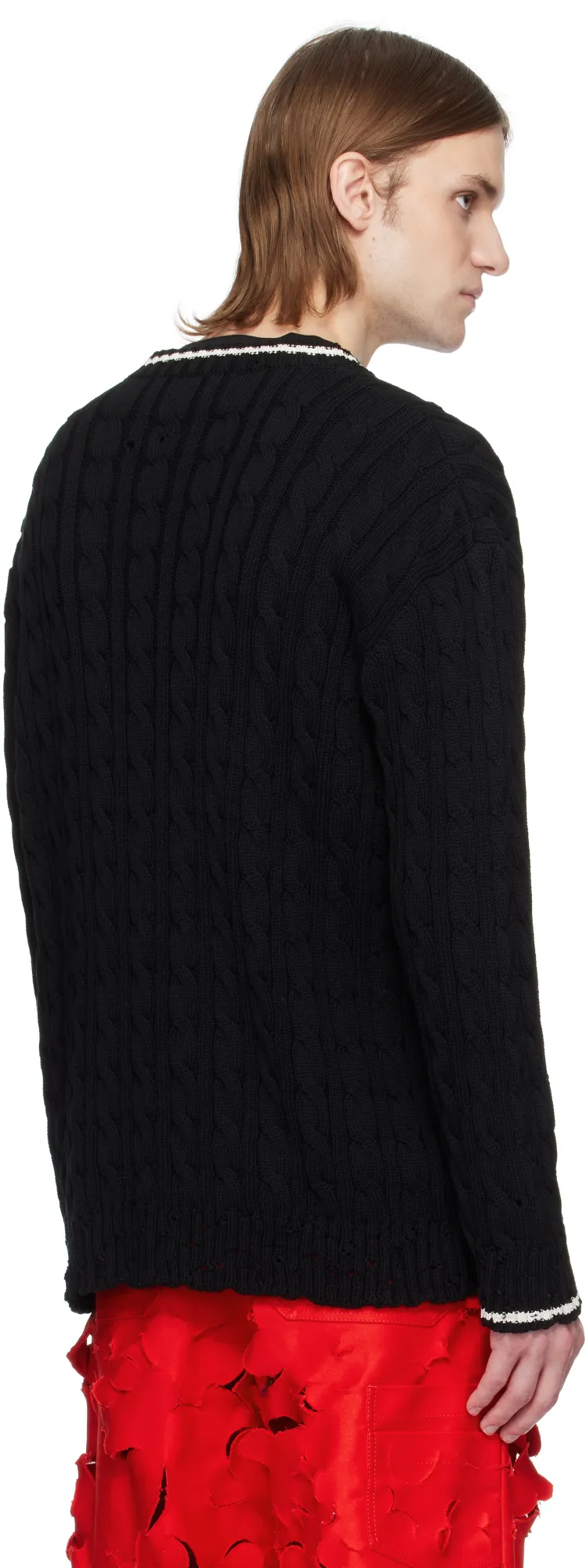 Cable-Knit Round-Neck Sweater
