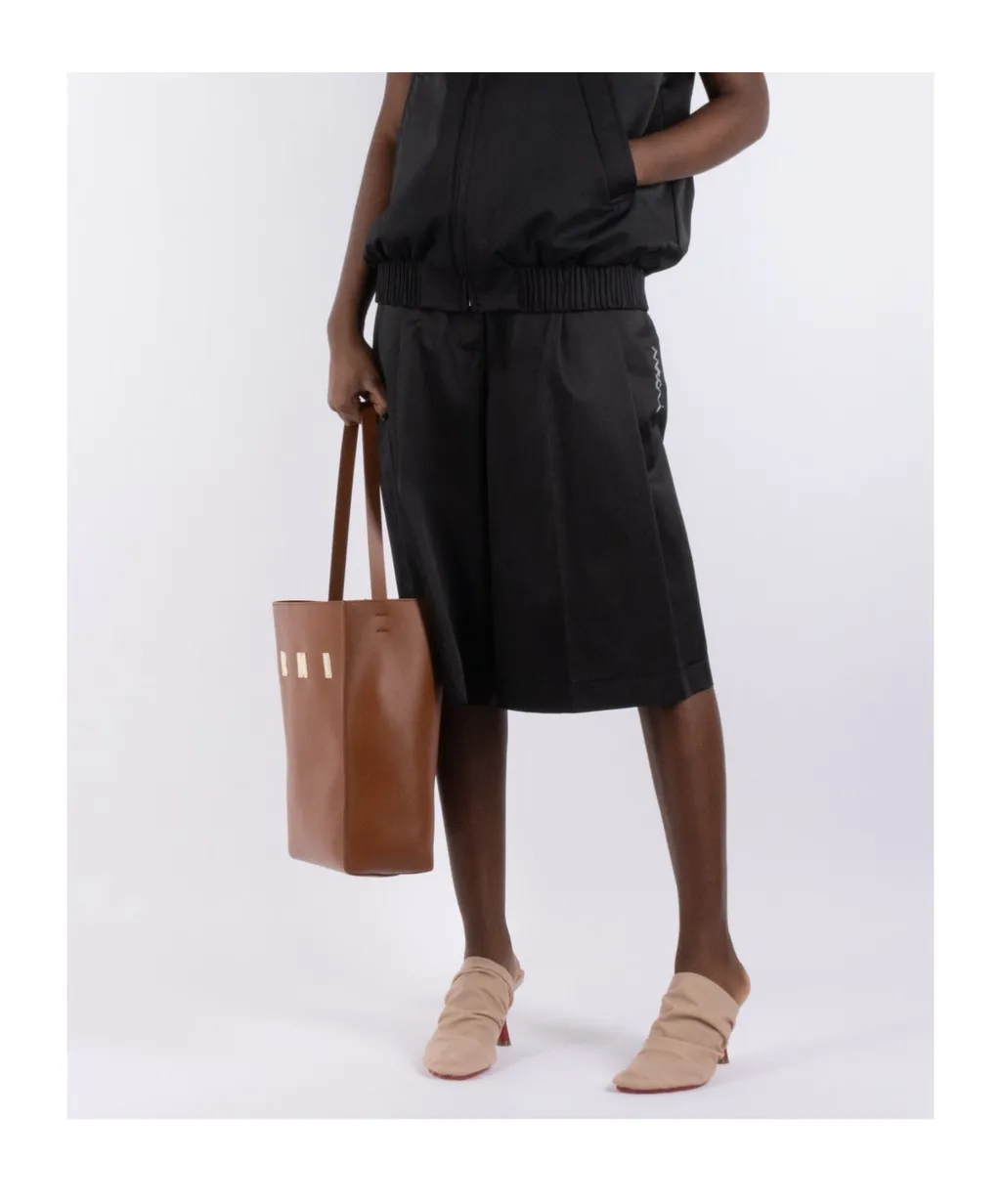 Logo Embroidered Knee-Length Shorts