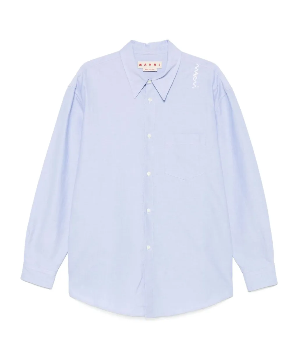 Logo Embroidered Oxford Shirt