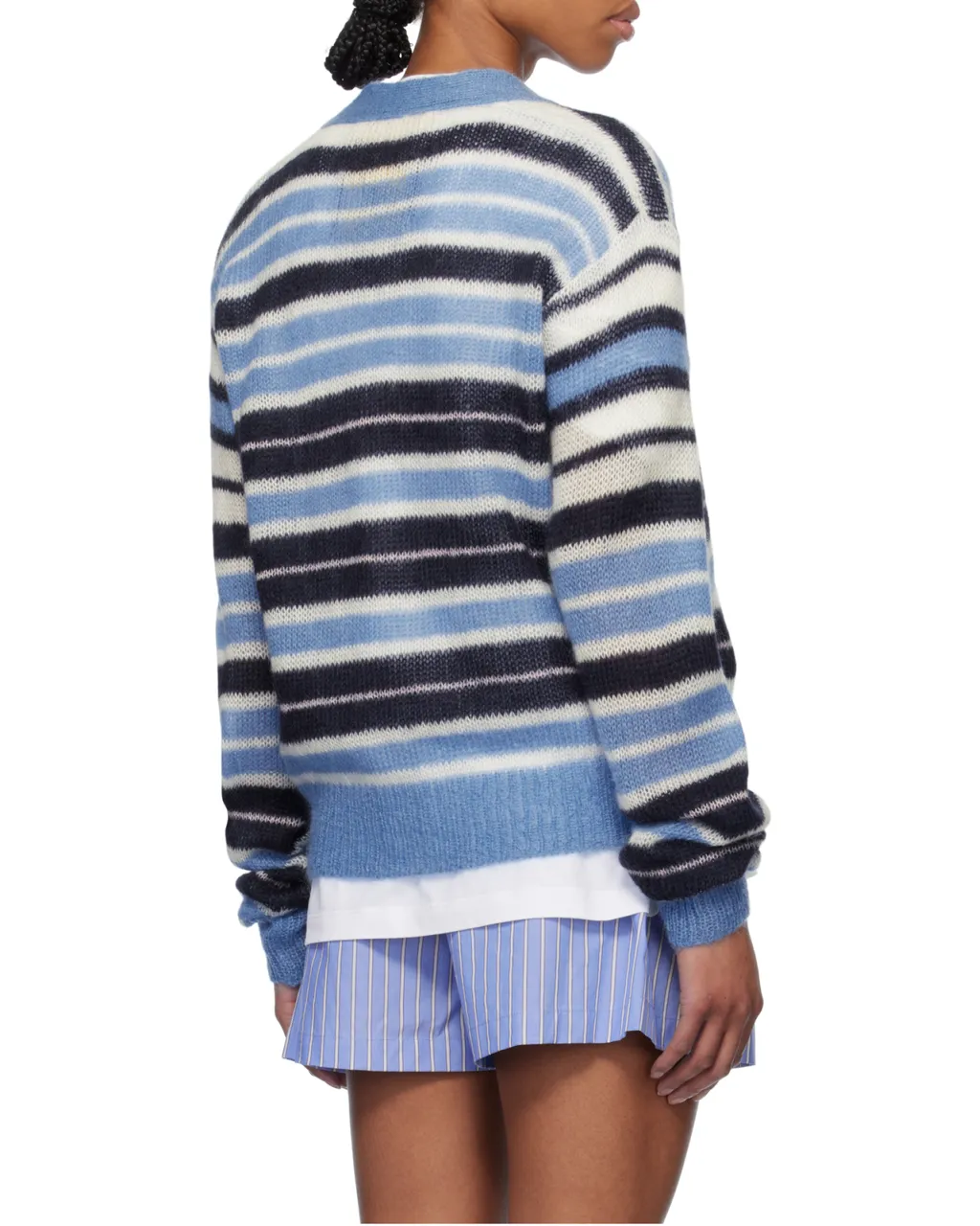 V-Neck Striped Cardigan