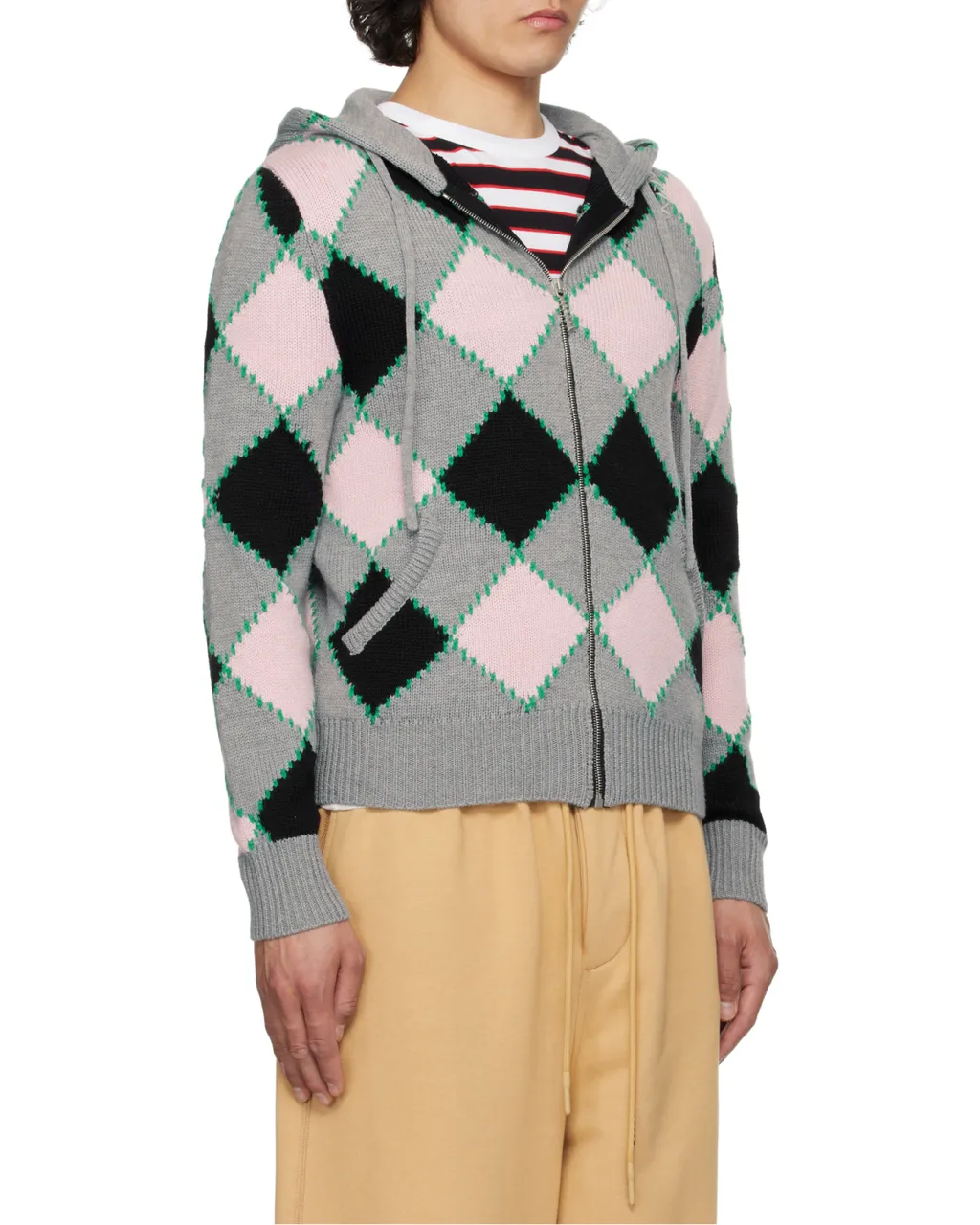 Checked Kitted Cardigan
