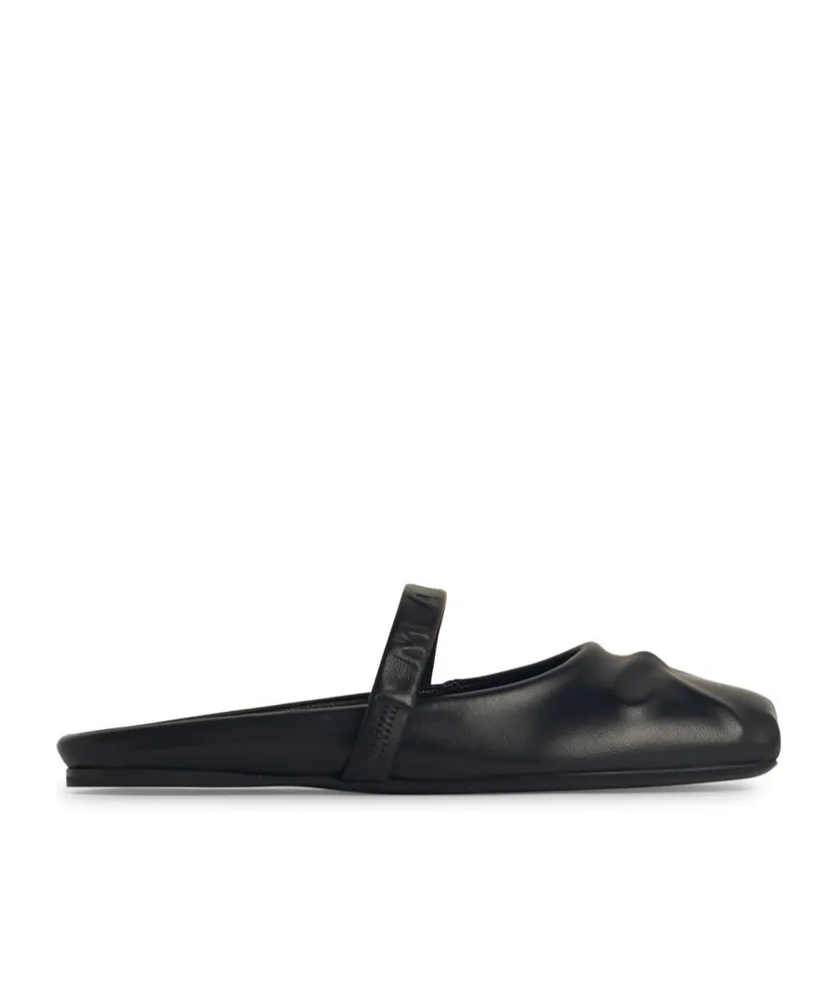 Logo Debossed Square Toe Loafers