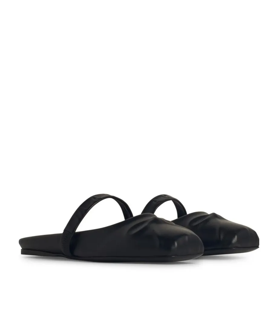 Logo Debossed Square Toe Loafers