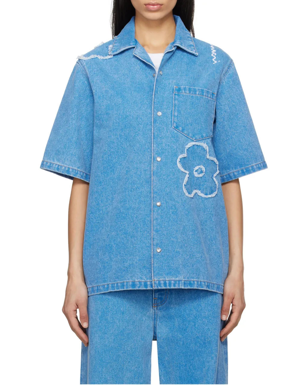 Logo Embroidered Denim Shirt