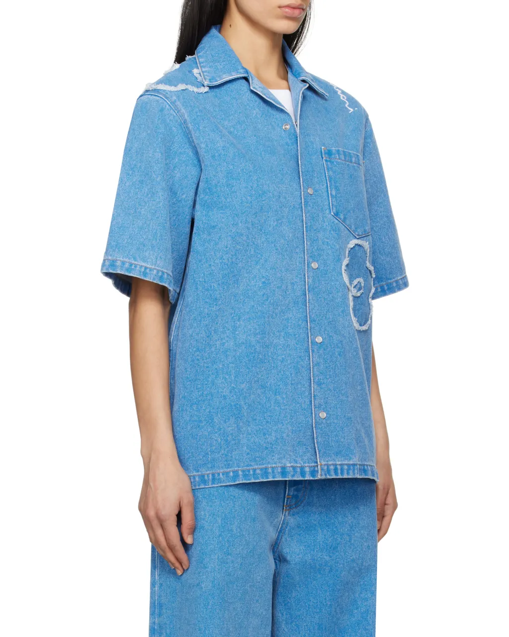 Logo Embroidered Denim Shirt