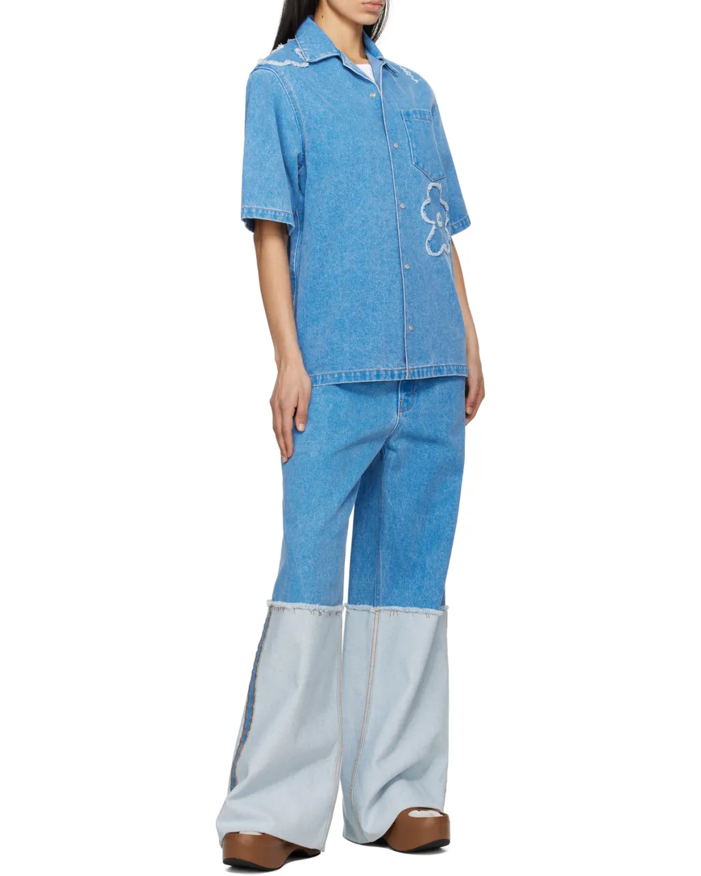 Logo Embroidered Denim Shirt
