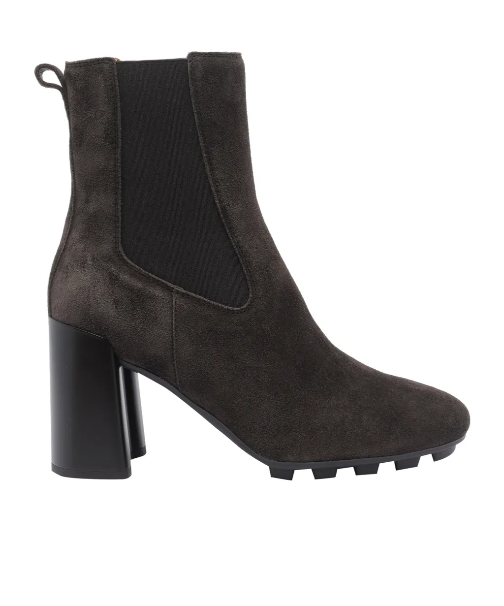 90Mm Elastic-Panel Block-Heel Boots