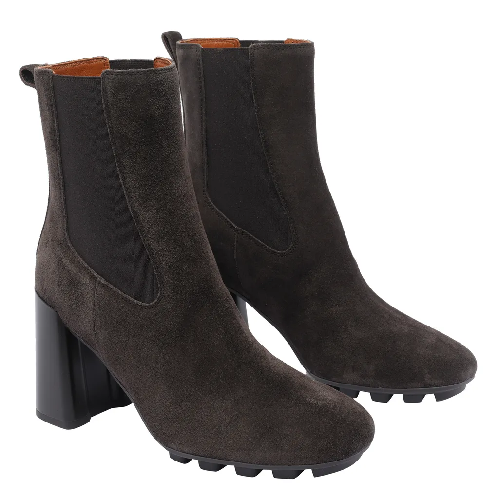 90Mm Elastic-Panel Block-Heel Boots