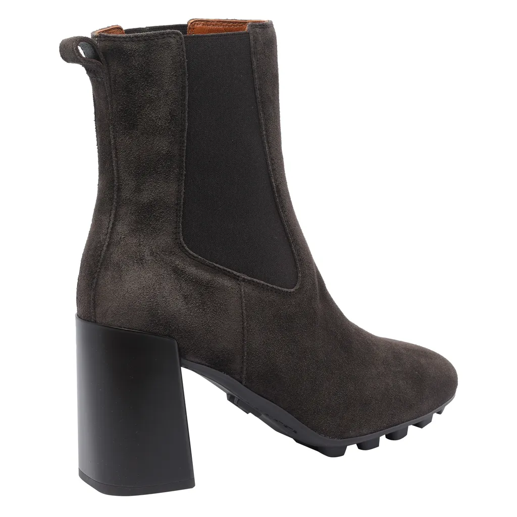 90Mm Elastic-Panel Block-Heel Boots