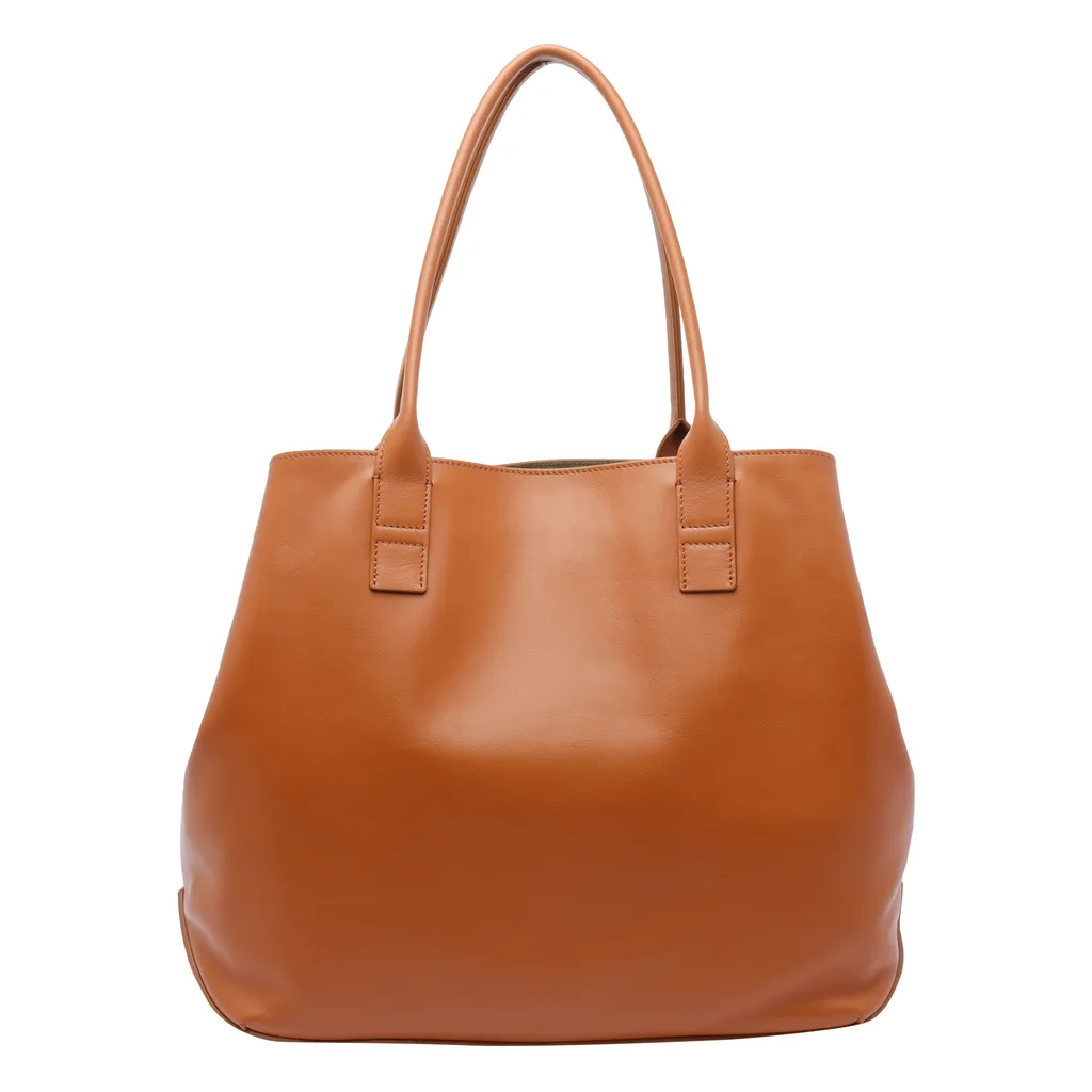 Medium Script Logo Leather Shoulder Bag