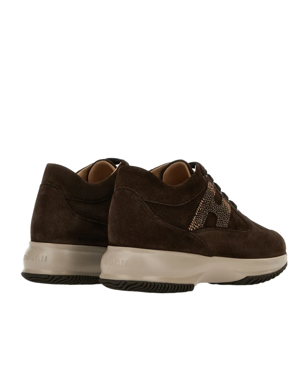 Crystal-Embellished Suede Sneakers