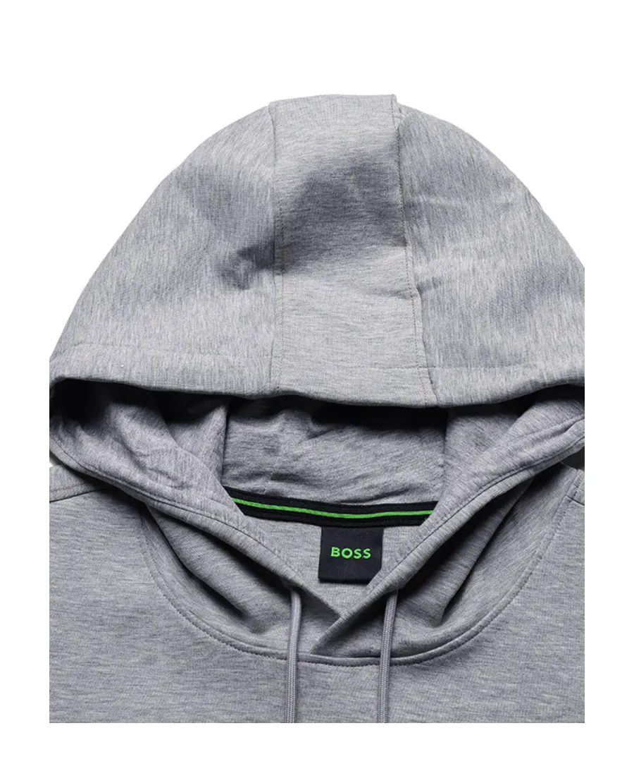Curved Logo-Embroidered Drawstring Hoodie
