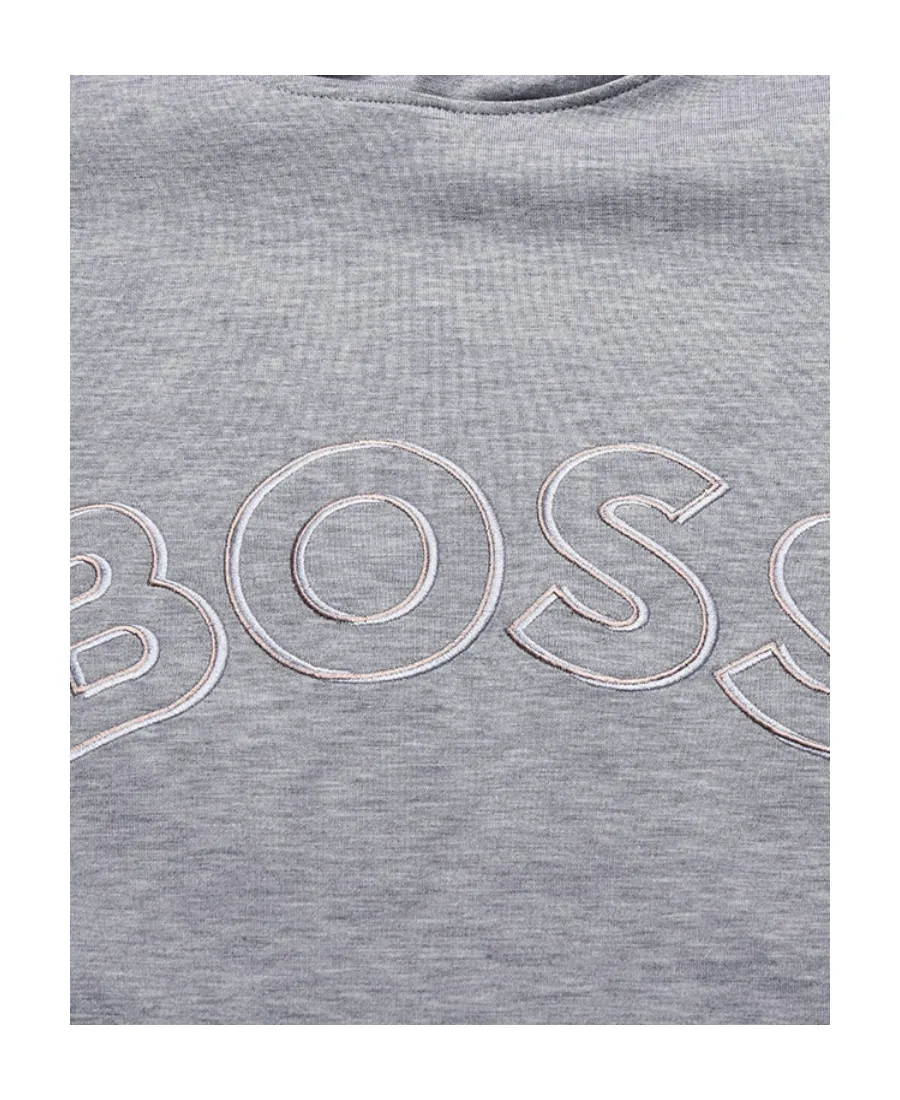Curved Logo-Embroidered Drawstring Hoodie