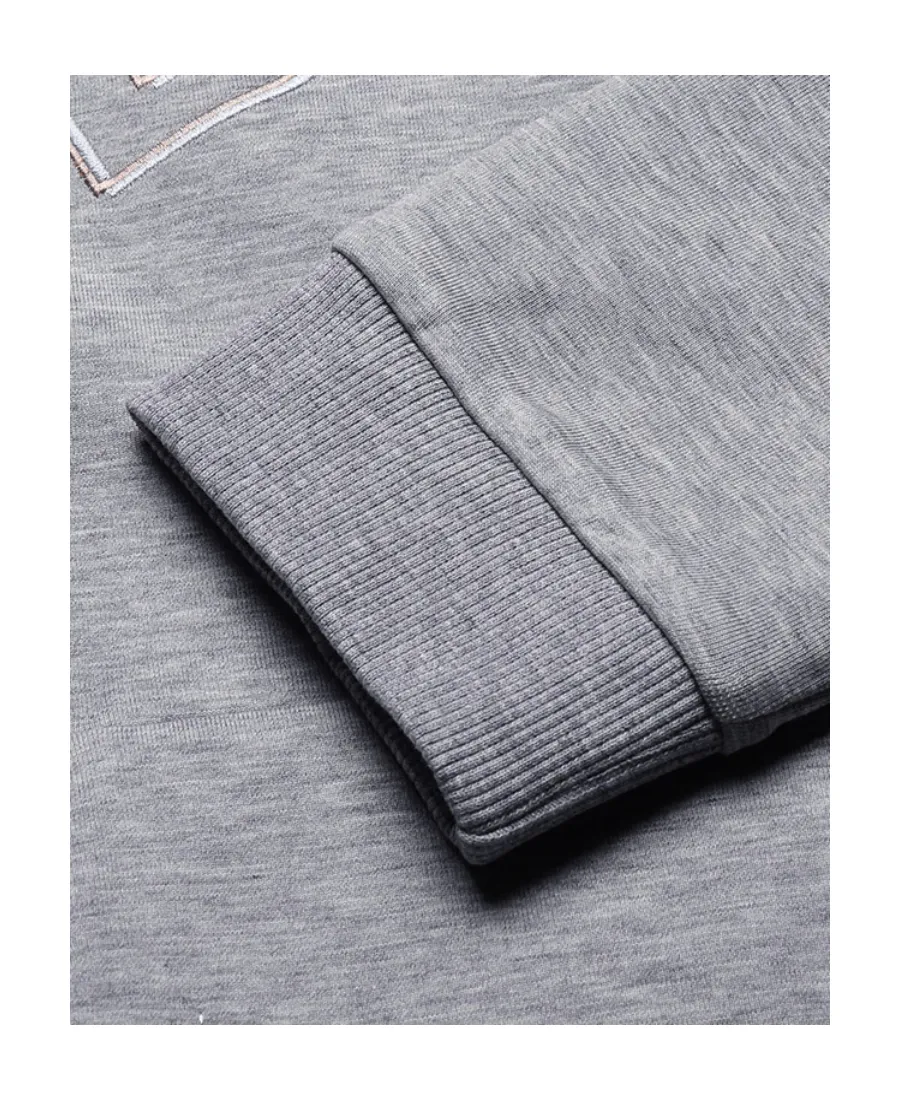 Curved Logo-Embroidered Drawstring Hoodie