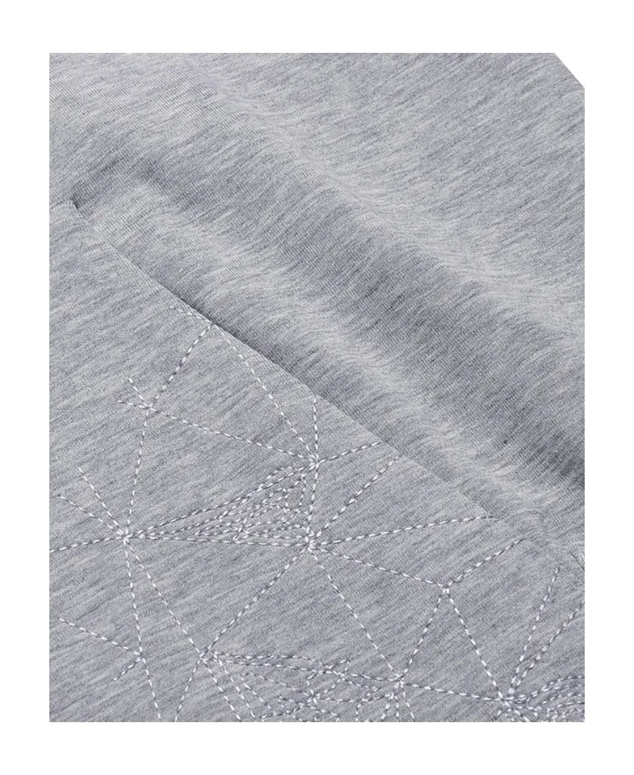 Curved Logo-Embroidered Drawstring Hoodie