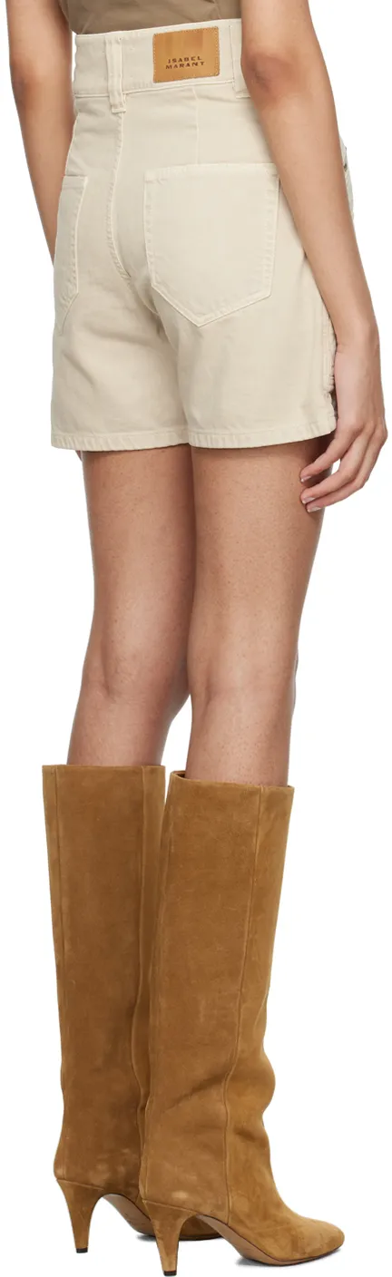 Quilted-Panel High-Waist Shorts
