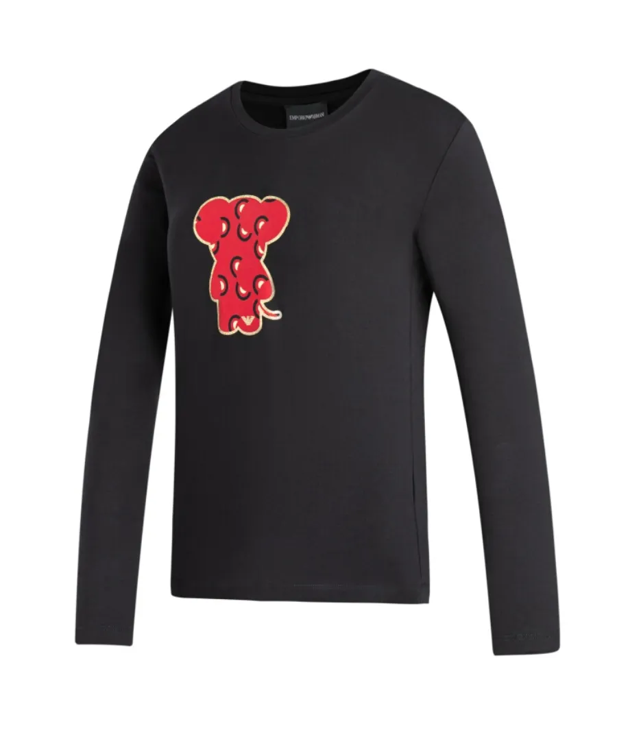 T-Shirt With Round Neck And Long Sleeves