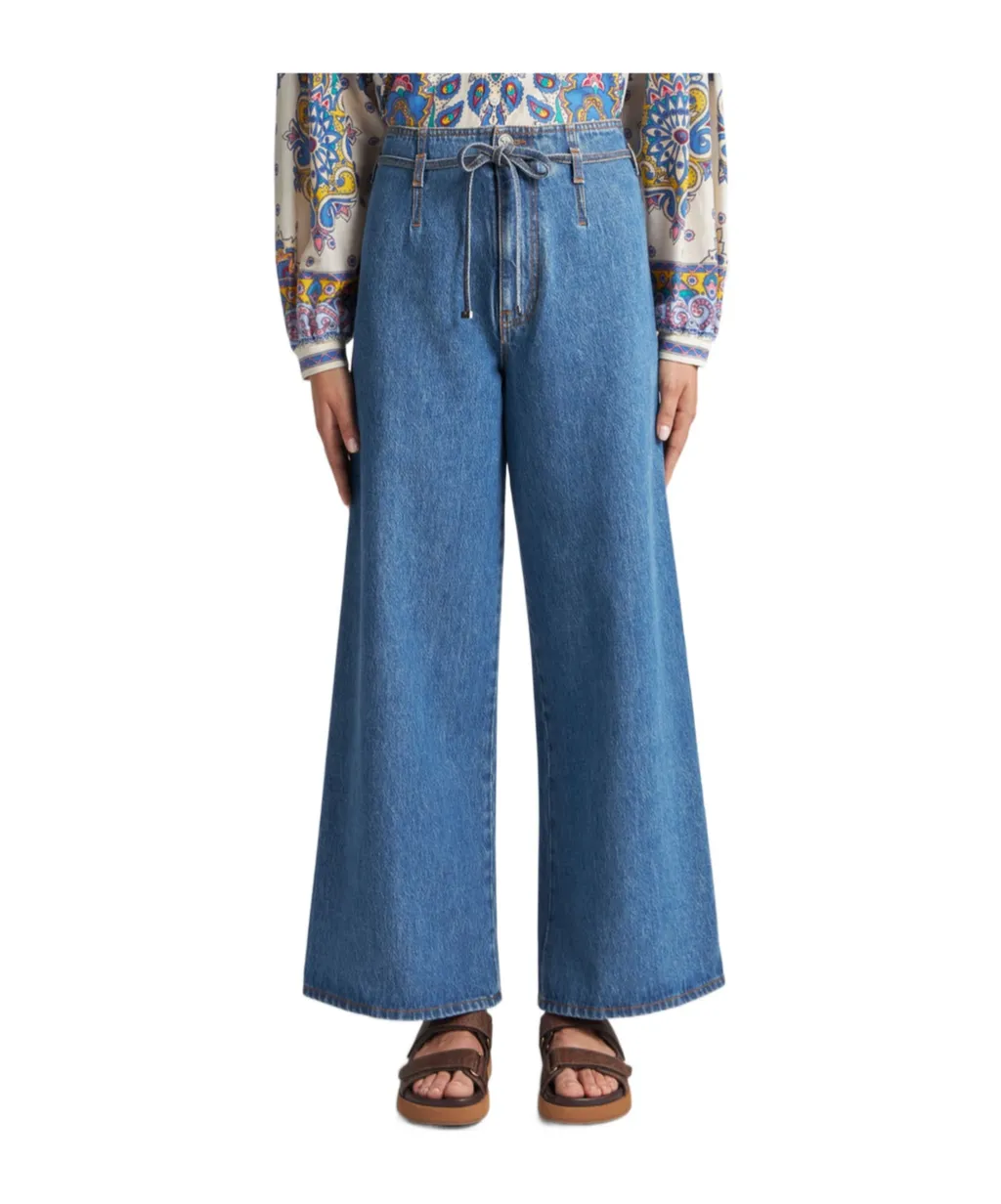 Belt Detailed Culotte Jeans