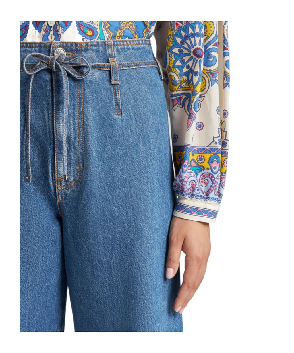 Belt Detailed Culotte Jeans