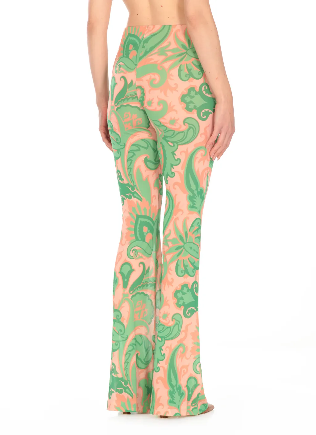 Paisley-Printed Flared Pants