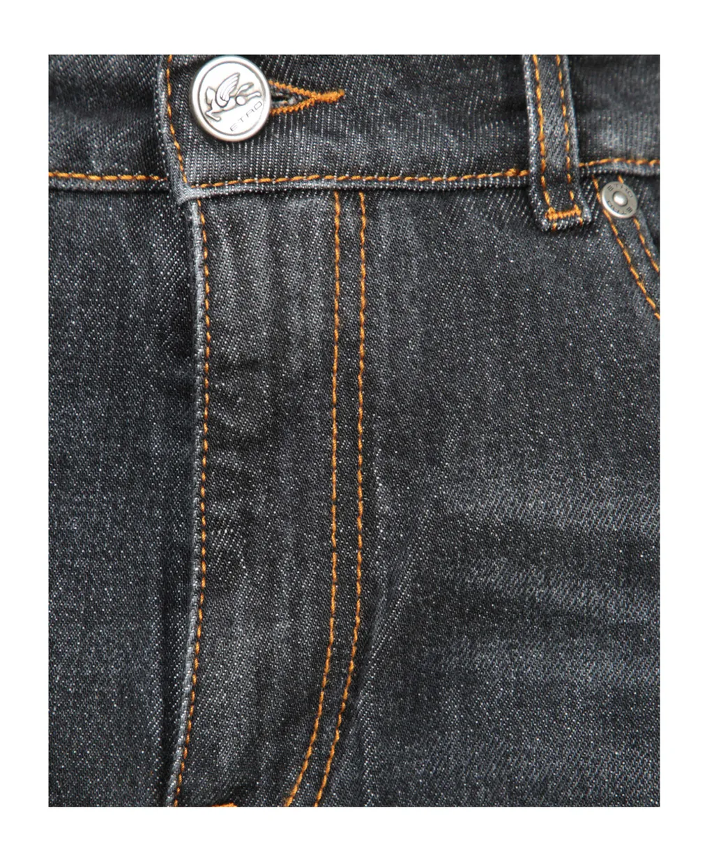 Logo Embroidered Mid-Rise Jeans