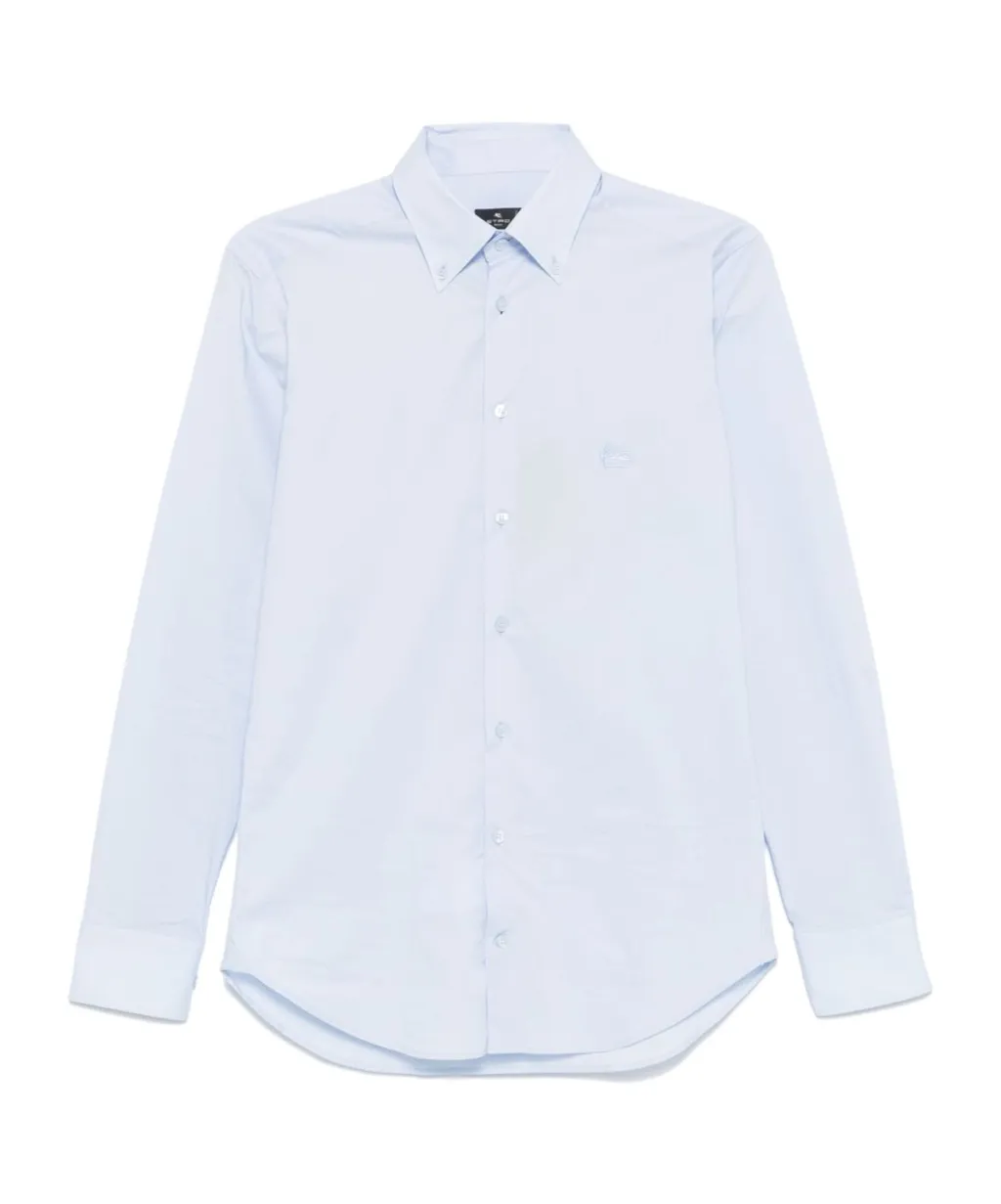 Plain-Coloured Button-Down Shirt