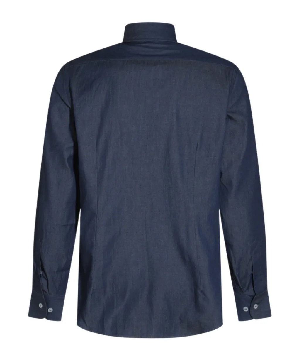 Logo Embroidered Curved Hem Shirt