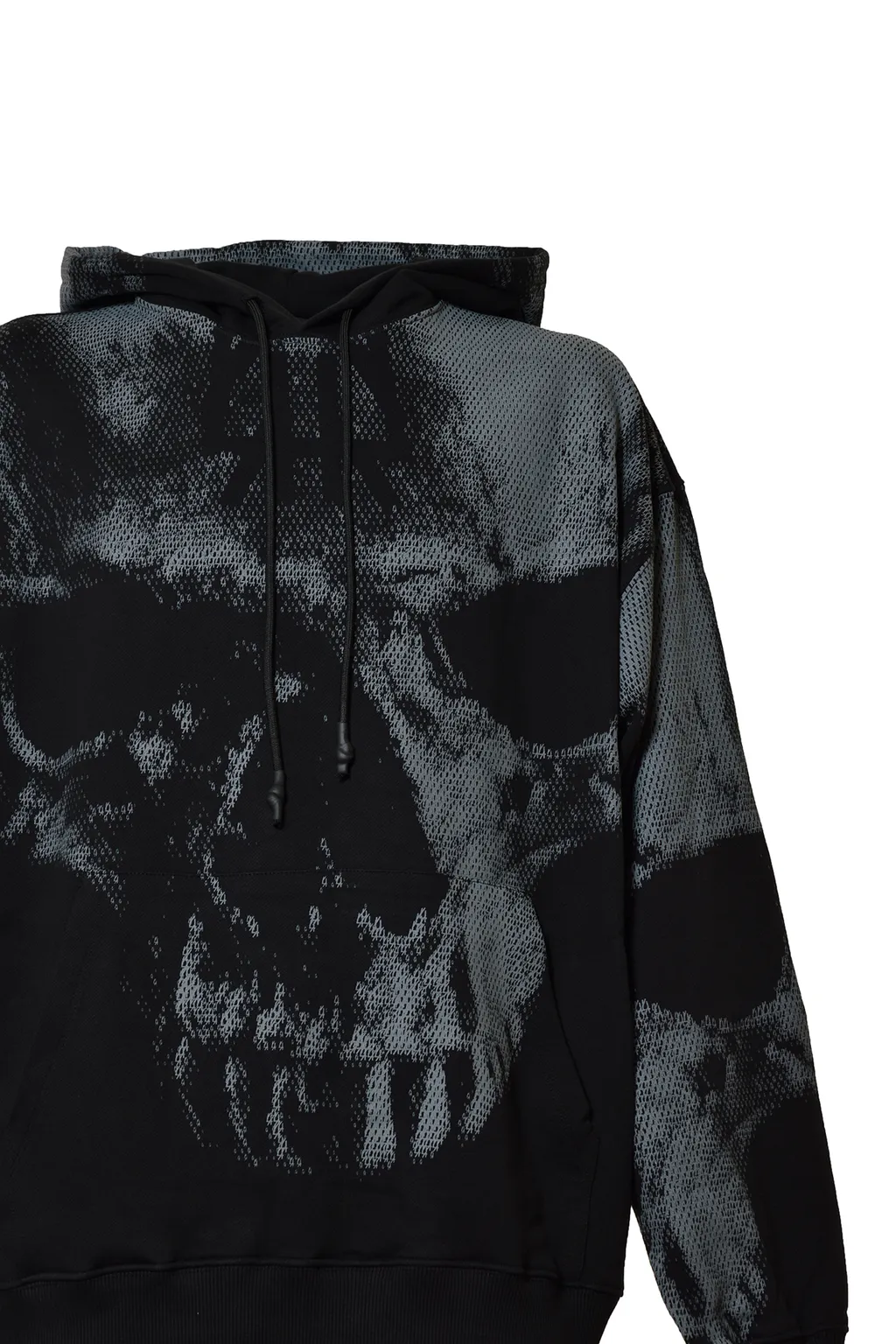 Skull-Print Cotton Hoodie