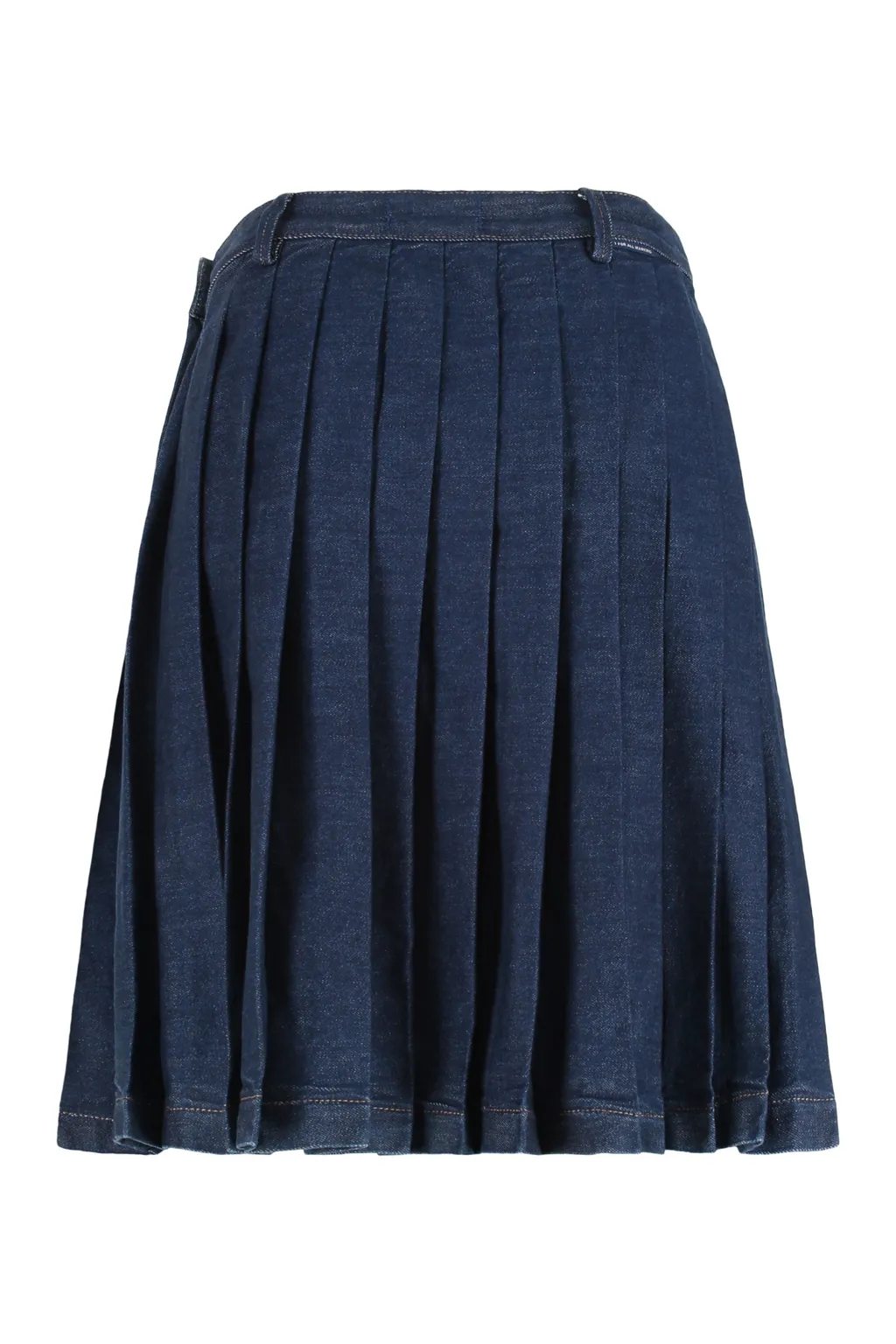 Pleated Denim Skirt