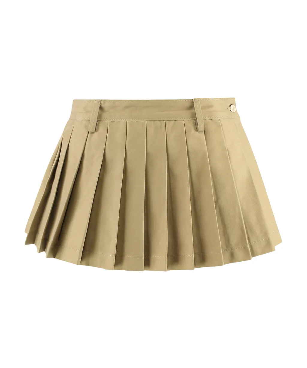 Pleated Twill Skirt