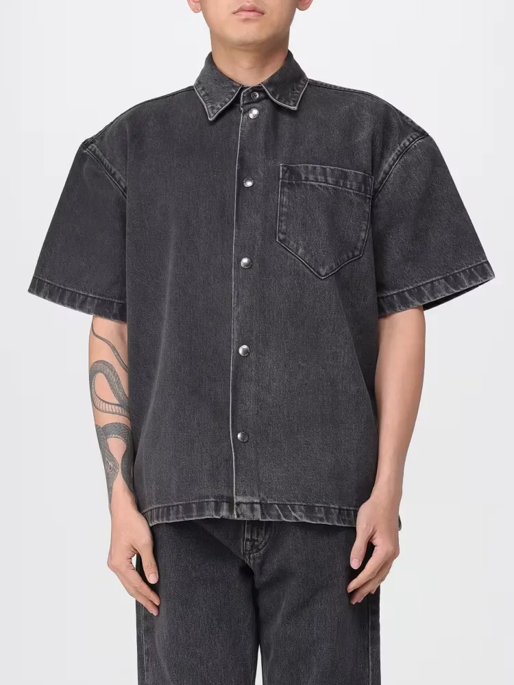 Short-Sleeved Denim Shirt