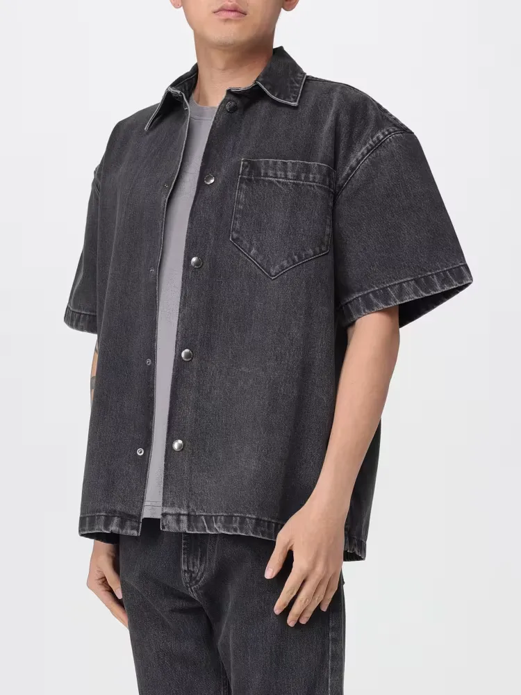 Short-Sleeved Denim Shirt