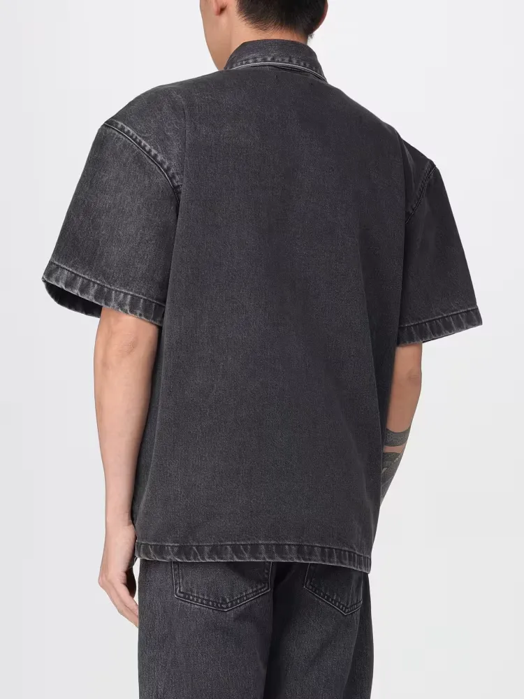 Short-Sleeved Denim Shirt