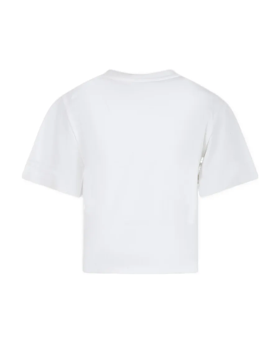 Logo-Embroidered Eyelet Crewneck T-Shirt