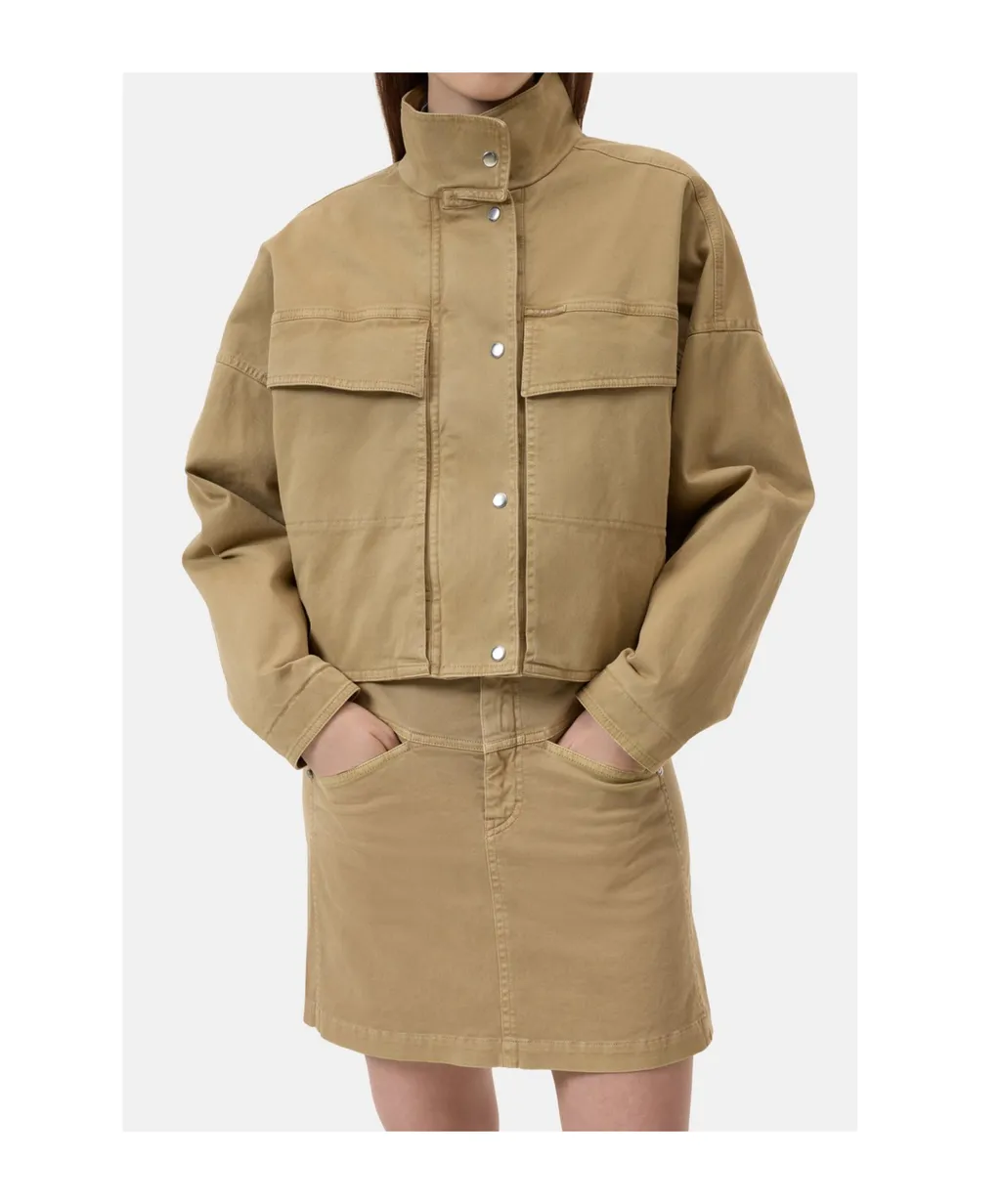 Flap-Pocket Cropped Jacket