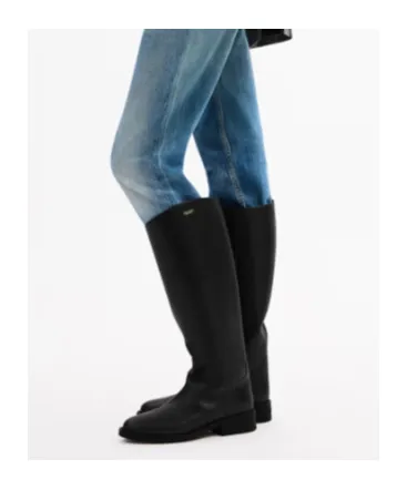 Zip Leather Boots