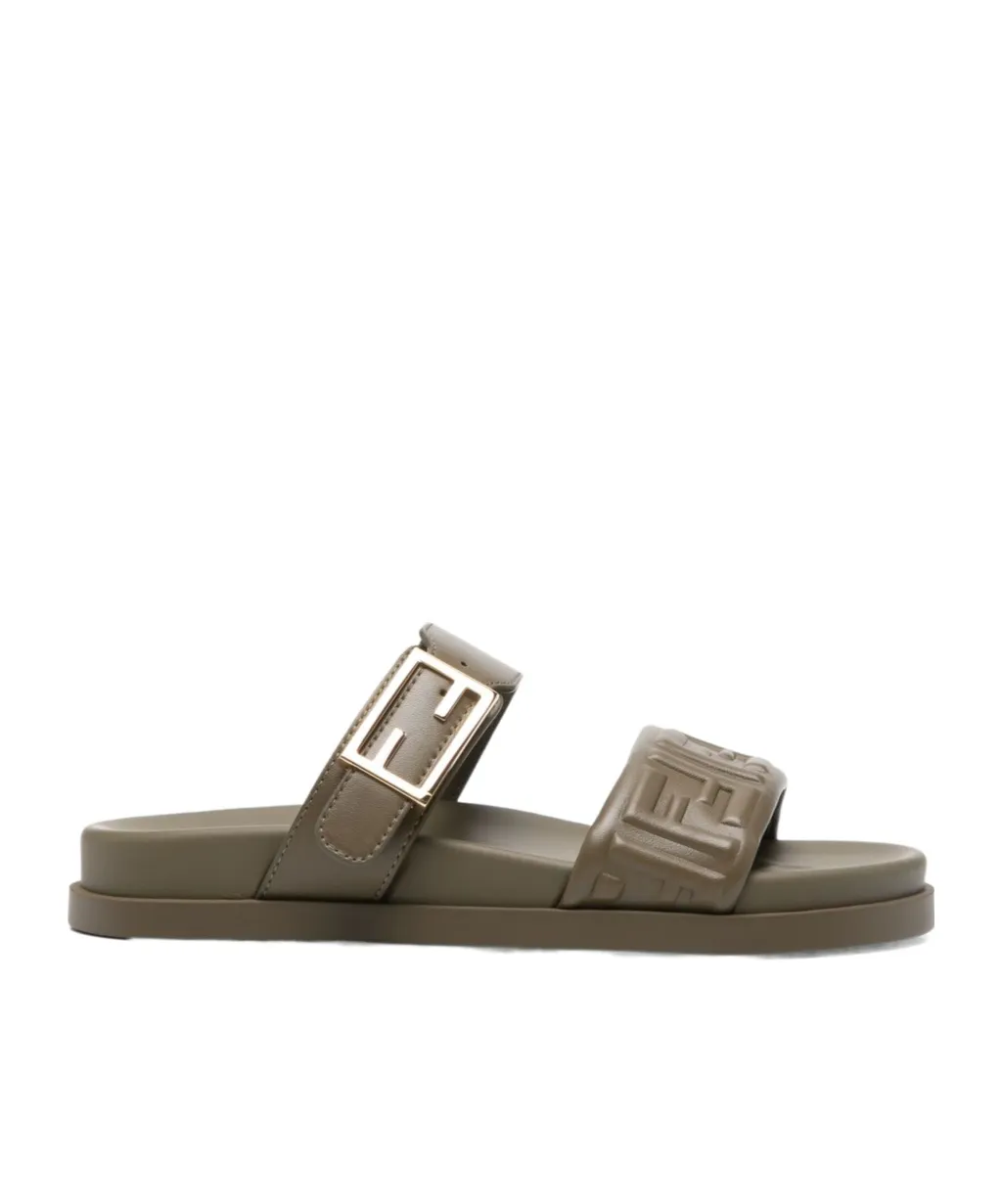 Buckle Embossed-Ff Sandals