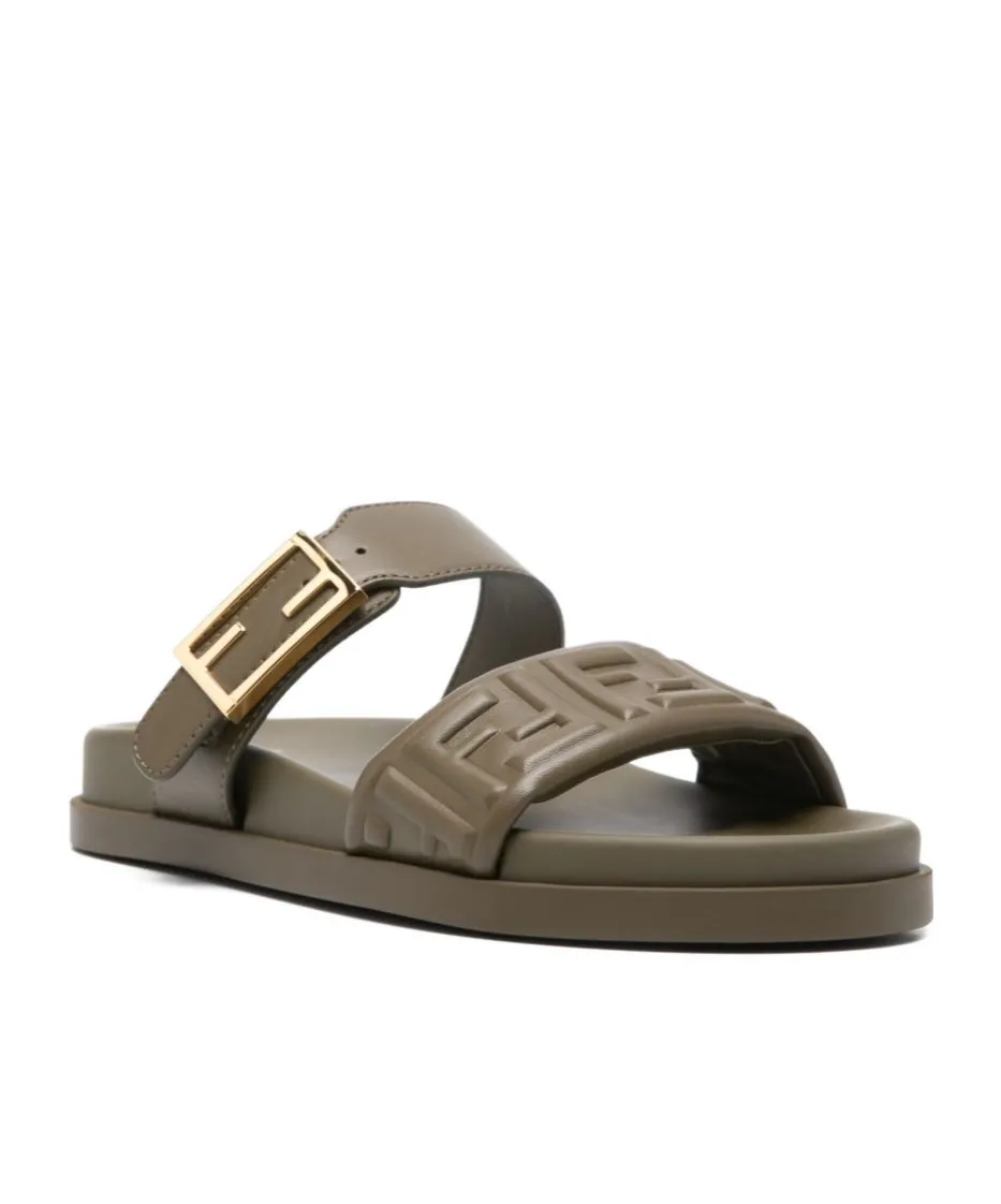 Buckle Embossed-Ff Sandals