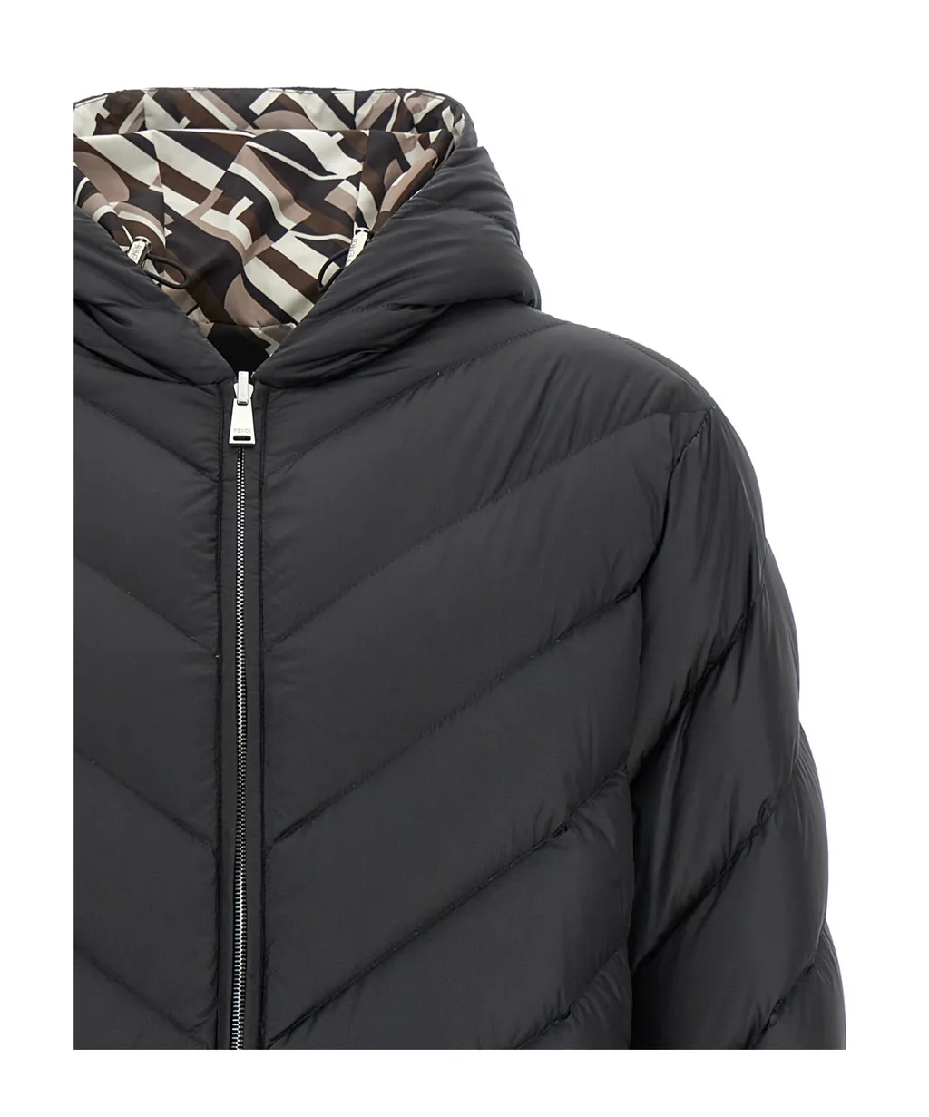 Quilted Hooded Reversible Down Jacket