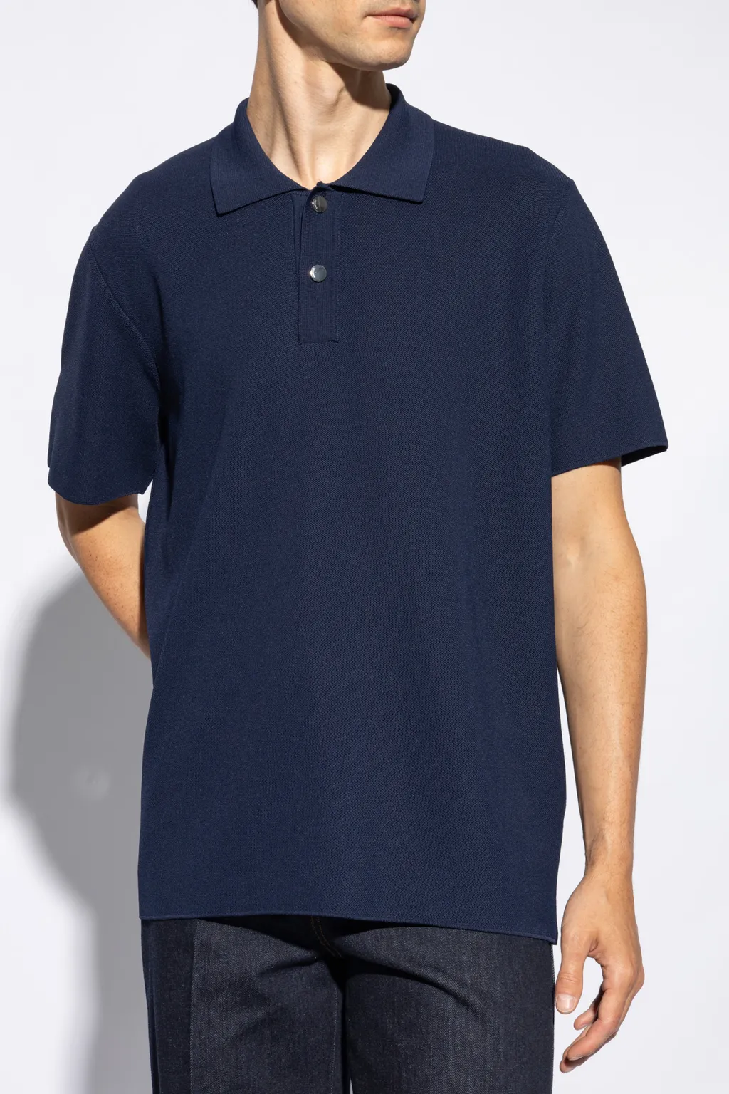 Oversized Knit Polo Shirt