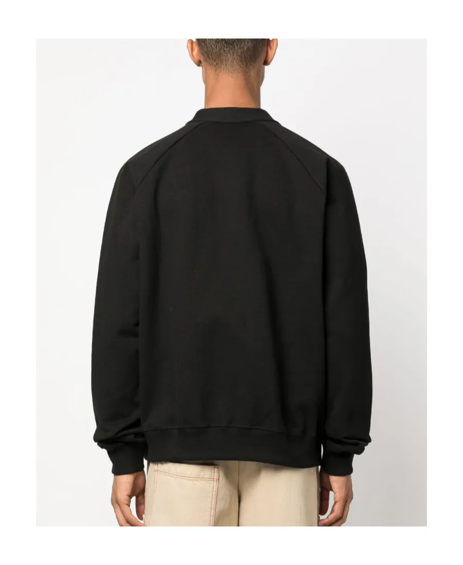 Logo-Embroidered V-Neck Buttoned Jacket
