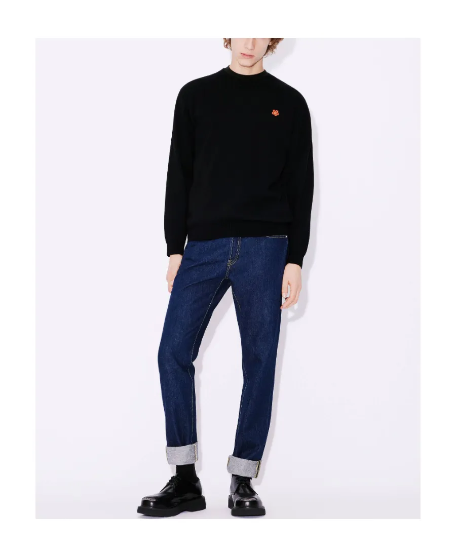 Boke Flower Crest Embroidered Knitted Sweater