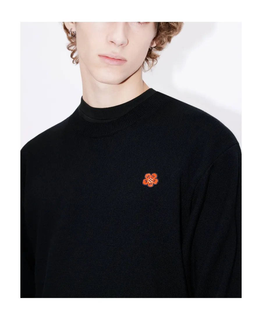 Boke Flower Crest Embroidered Knitted Sweater